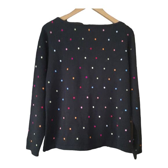 Tailor B. Moss Womens Black Polka-dot Sweater Size XL - Picture 2 of 5